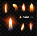 Vector realistic candle fire lighter flame Royalty Free Stock Photo