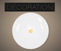 Vector realistic candle on plate with light isolated