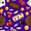 Vector realistic casino gamble pattern or background illustration