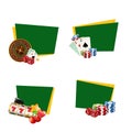 Vector casino gamble stickers with place for text