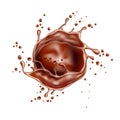 Vector realistic chocolate splash and liquid swirl