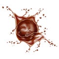 Vector realistic chocolate splash and liquid swirl Royalty Free Stock Photo