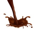 Vector realistic chocolate splash, liquid whirl Royalty Free Stock Photo