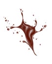 Vector realistic chocolate splash, liquid whirl Royalty Free Stock Photo