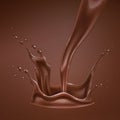 Vector realistic chocolate splash, liquid whirl Royalty Free Stock Photo