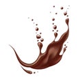 Vector realistic chocolate splash, liquid whirl Royalty Free Stock Photo