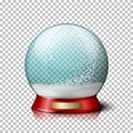 Vector realistic christmas snow globe.