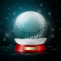 Vector realistic christmas snow globe.