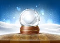 Vector realistic christmas snowglobe 3d winter toy