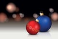 Vector realistic christmas still life with two colorful decorate