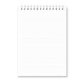 Vertical white metallic silver spiral bound blank copybook lined Royalty Free Stock Photo