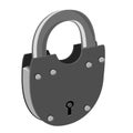 Vector realistic closed padlock icon