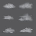 Vector of realistic cloud storm set.