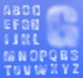 Vector realistic cloudy alphabet