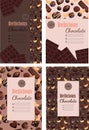 Vector poster collection of chocolate pattern Royalty Free Stock Photo
