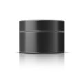 Vector realistic cosmetics jar black mockup bottle