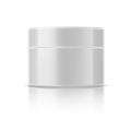 Vector realistic cosmetics jar white mockup bottle