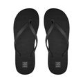 Vector Realistic 3d Black Blank Empty Flip Flop Set Closeup Isolated on White Background. Design Template of Summer Royalty Free Stock Photo