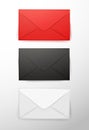 Vector realistic 3d envelope post letter cover set