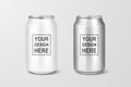 Vector realistic 3d empty glossy metal silver aluminium beer pack or can visual 330ml. Can be used for lager, alcohol
