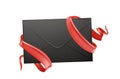 Vector 3d envelope, ribbon valentine day card Royalty Free Stock Photo