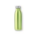 Vector Realistic 3d Green Blank Glossy Metal Reusable Water Bottle with Silver Bung Closeup Isolated on White Background Royalty Free Stock Photo