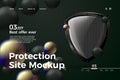 Vector realistic protection site template shield