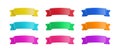 Vector Realistic 3d Ribbons set. Cartoon 3d colorful ribbons collection isolated on white background. Vintage design Royalty Free Stock Photo