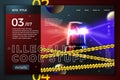 Vector realistic site template with police flasher