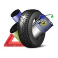 Vector realistic, 3D spray paint wheel for auto painting.