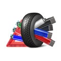 Vector realistic, 3D spray paint wheel for auto painting