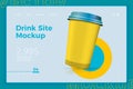 Vector takeout coffee cup isolated, site template