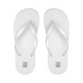 Vector Realistic 3d White Blank Empty Flip Flop Set Closeup Isolated on White Background. Design Template of Summer Royalty Free Stock Photo