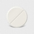 Vector realistic 3d white medical pill icon isolated on transparency grid background. Design template for graphics