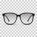 Vector realistic dioptric glasses isolated on transpatrent background. Modern trendy eyeware Royalty Free Stock Photo