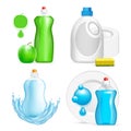 Vector realistic dishwashing liquid product icon set Royalty Free Stock Photo