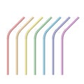 Vector realistic drinking straws striped
