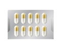 Vector realistic drugs pills blister silver mockup