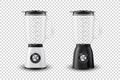 Vector Realistic Electric White and Black Juicer Blender Appliance Set with Glass Container Icon Closeup Isolated on Royalty Free Stock Photo