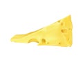 Vector realistic emmental cheese wedge