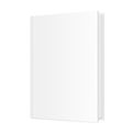 Vector realistic empty book Mockup. Standing closed book with white hardcover. 3d vector illustration. EPS10.