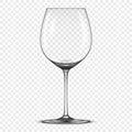 Vector realistic empty wine glass icon isolated on transparent background. Design template in EPS10. Royalty Free Stock Photo