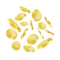 Background with vector falling gold coins Royalty Free Stock Photo
