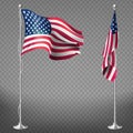 Vector realistic flags of United States of America