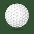 Vector realistic flying golf ball closeup isolated on background Royalty Free Stock Photo