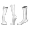 Vector Realistic Football socks White. Template Editable Illustration