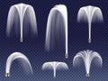 Vector realistic fountains, geysers, jets Royalty Free Stock Photo