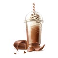 Vector realistic frappe coffee cream and chocolate