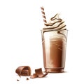 Vector realistic frappe coffee cream and chocolate