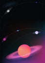 Vector realistic and futuristic space vertical background with b Royalty Free Stock Photo